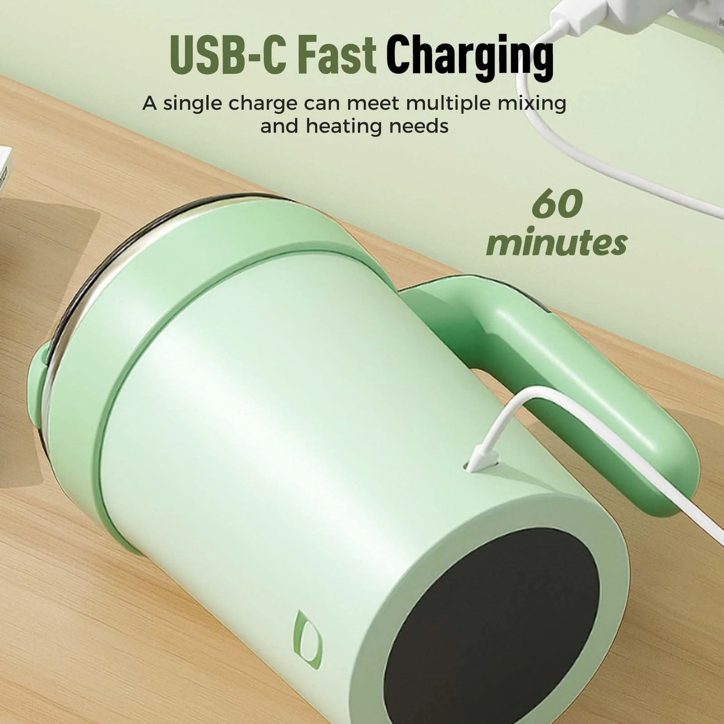 Automatic Stirring Coffee Mug with Temperature Display, 2026 Upgraded Self Stirring Coffee Cup, USB Rechargeable, Portable Travel Mug for Coffee, Tea, Hot Chocolate, Milk, 7.4*3.36In