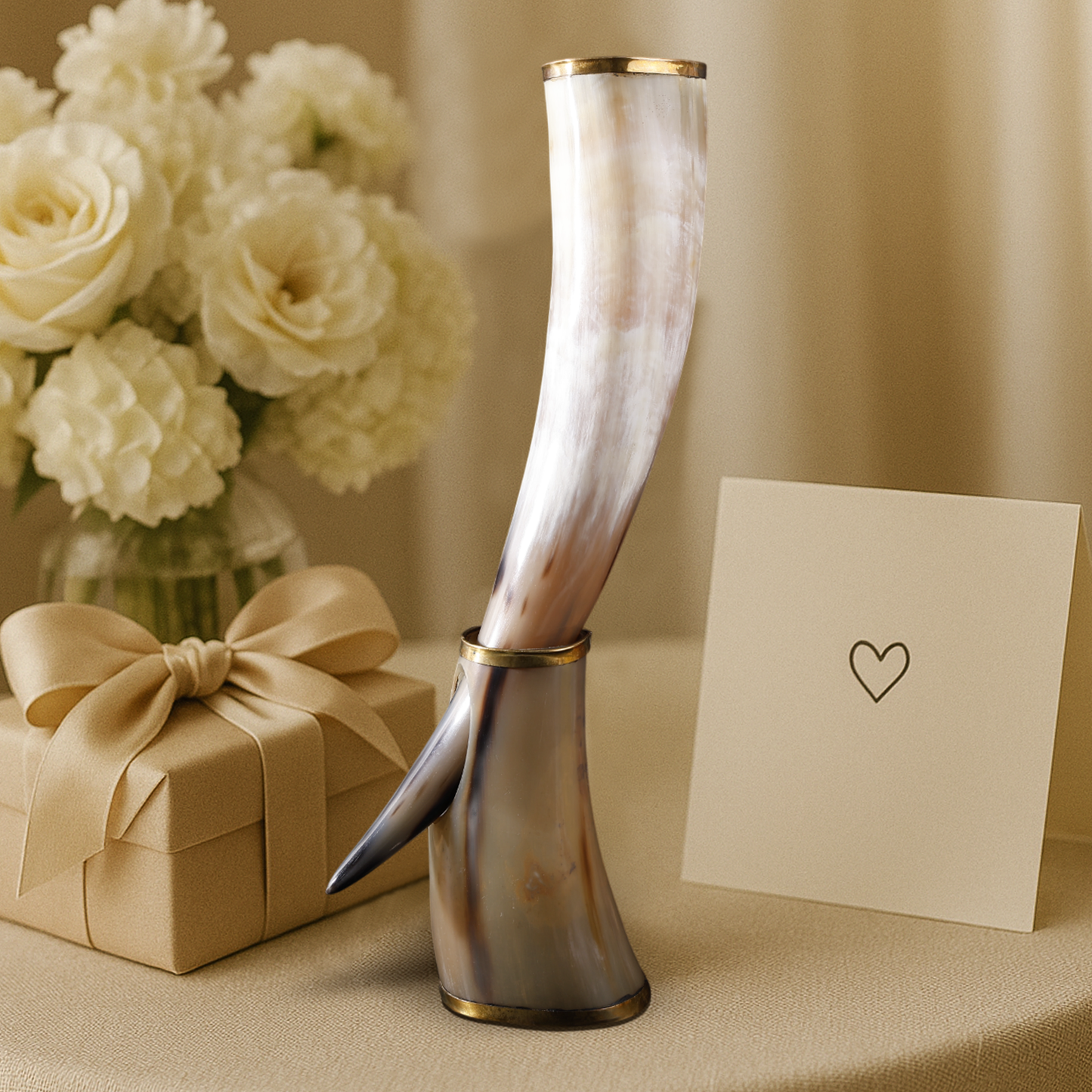 handmade touch viking drinking horn with stand authentic mead mug 16 oz