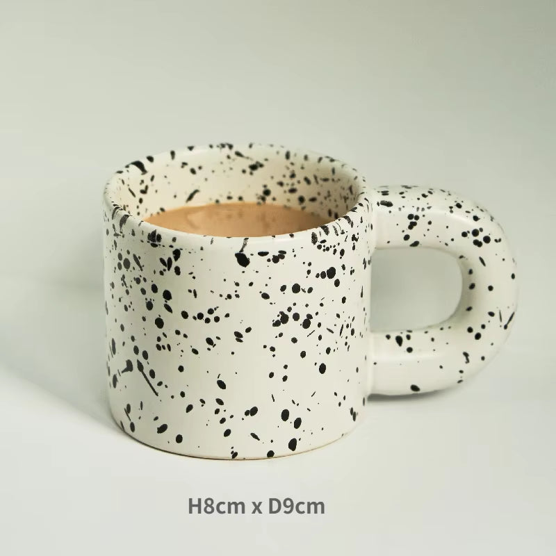 Korean Style Fatty Mug Design Splash Ink Ceramic Cup Spot Mugs Simple Coffee Mug Couple Cups Coffee Mugs Tea Drinkware