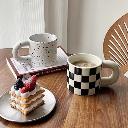 Korean Style Fatty Mug Design Splash Ink Ceramic Cup Spot Mugs Simple Coffee Mug Couple Cups Coffee Mugs Tea Drinkware