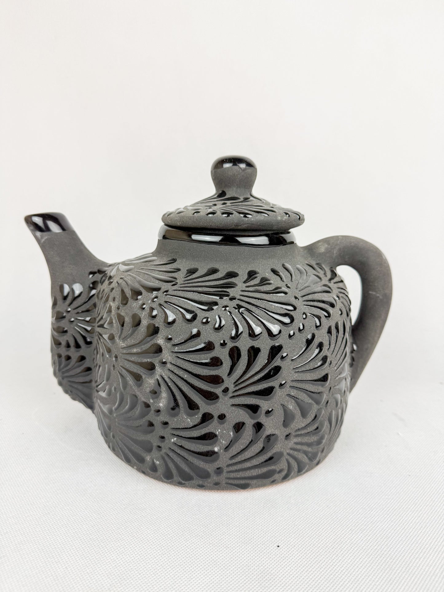 Mexican Black Talavera Style Tea Set Set 6pc - Juego de Te