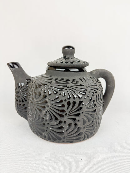 Mexican Black Talavera Style Tea Set Set 6pc - Juego de Te