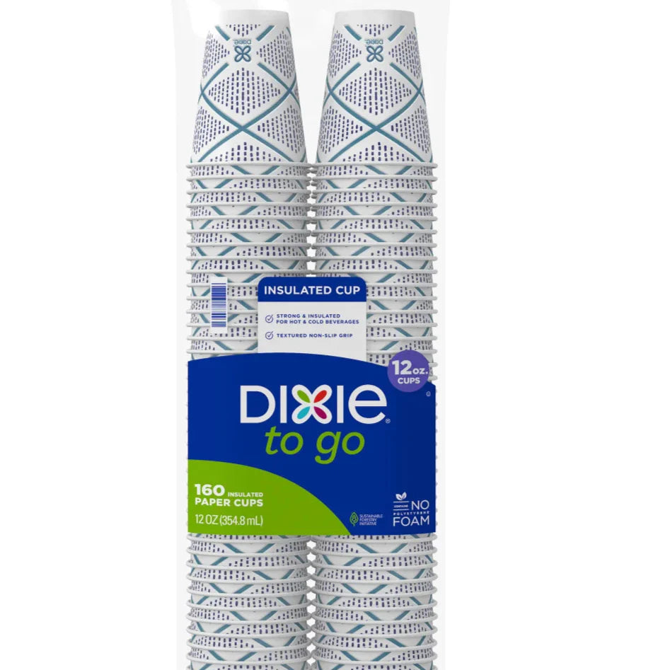 Dixie To Go 12 oz Insulated Paper Coffee Cups 160-count