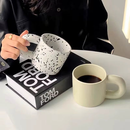 Korean Style Fatty Mug Design Splash Ink Ceramic Cup Spot Mugs Simple Coffee Mug Couple Cups Coffee Mugs Tea Drinkware