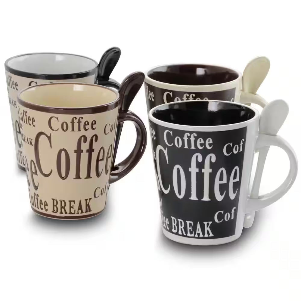 Chic and Cozy Bareggio 12 Oz. Coffee Mugs Set - Perfect for Your Daily Brew!