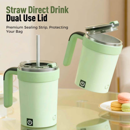 Automatic Stirring Coffee Mug with Temperature Display, 2026 Upgraded Self Stirring Coffee Cup, USB Rechargeable, Portable Travel Mug for Coffee, Tea, Hot Chocolate, Milk, 7.4*3.36In