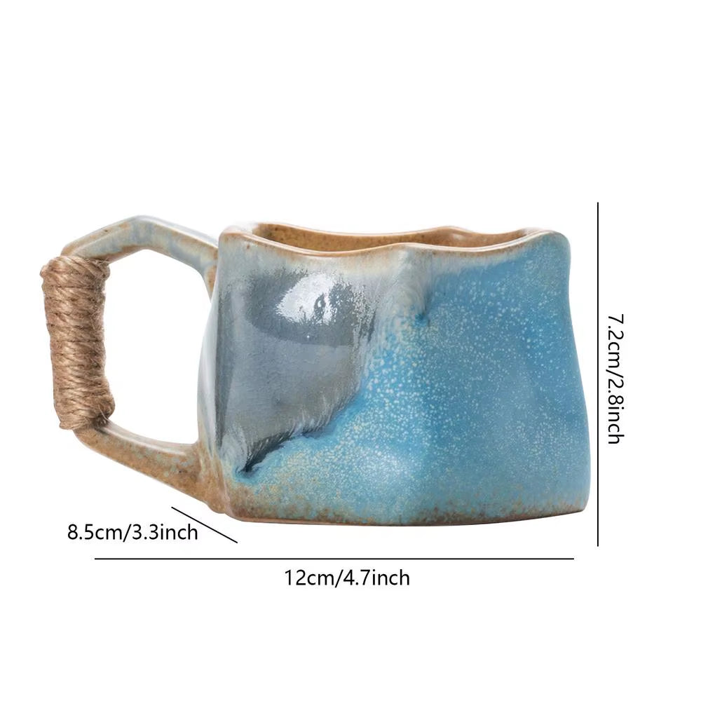 Stoneware Coffee Mugs 250Ml Ceramic Mug Irregular Shape Coffee Cups Aesthetic Mug Safe Water Cup Handmade Pottery for Home Party