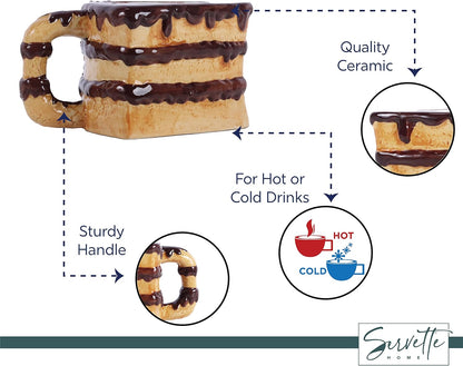 Indulge in Fun with Our Slice of Cake 12oz Ceramic Coffee Mug - Perfect for Coffee Lovers!