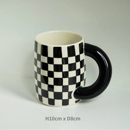 Korean Style Fatty Mug Design Splash Ink Ceramic Cup Spot Mugs Simple Coffee Mug Couple Cups Coffee Mugs Tea Drinkware