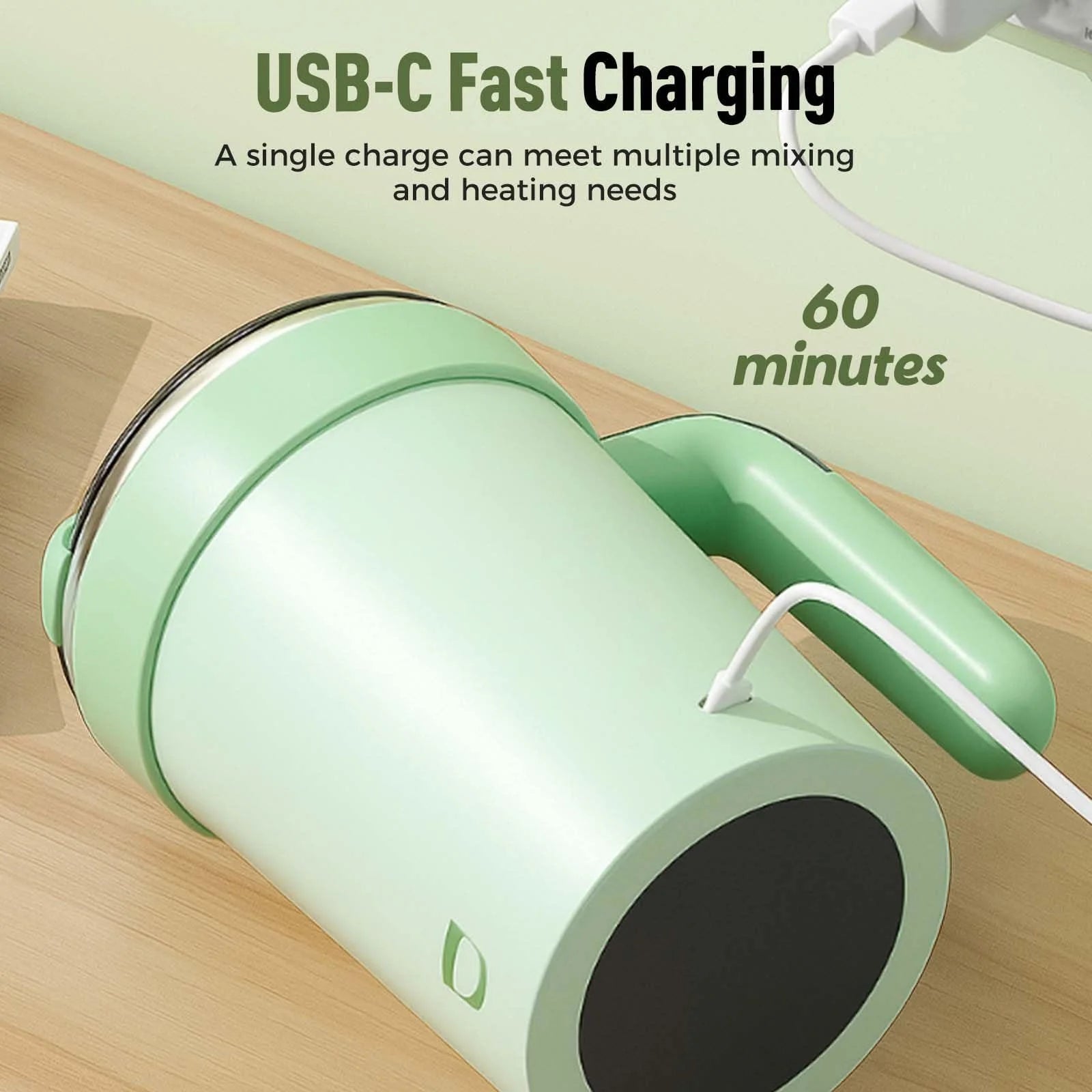 Automatic Stirring Coffee Mug with Temperature Display, 2026 Upgraded Self Stirring Coffee Cup, USB Rechargeable, Portable Travel Mug for Coffee, Tea, Hot Chocolate, Milk, 7.4*3.36In