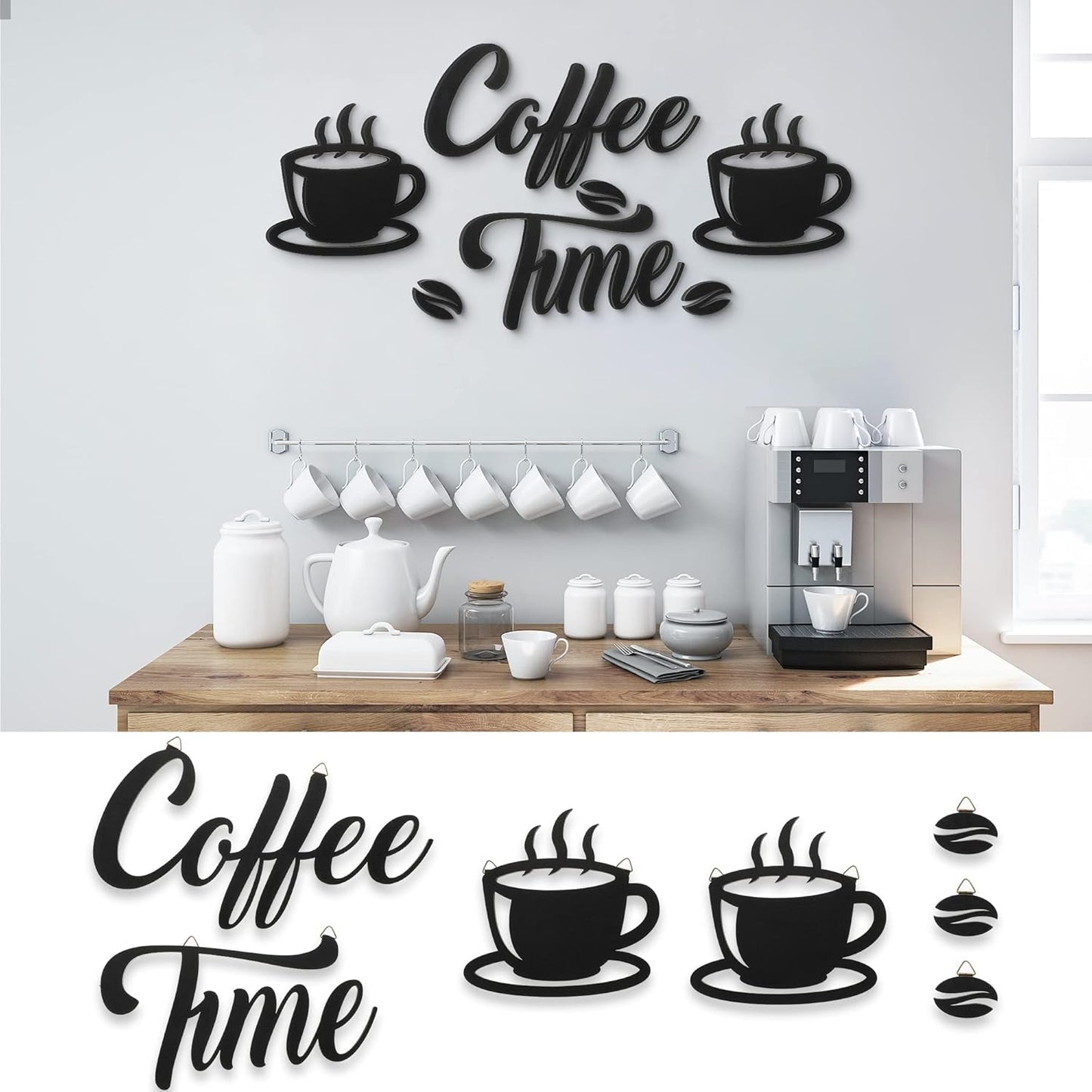 Transform Your Space with 7-Piece Coffee Time Rustic Wall Art Set - Perfect for Coffee Lovers!