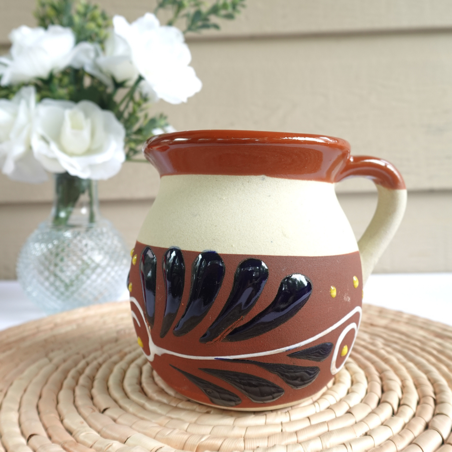 Handmade Mexican Clay Mug (Jarrito Style)