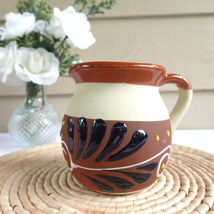 Handmade Mexican Clay Mug (Jarrito Style)