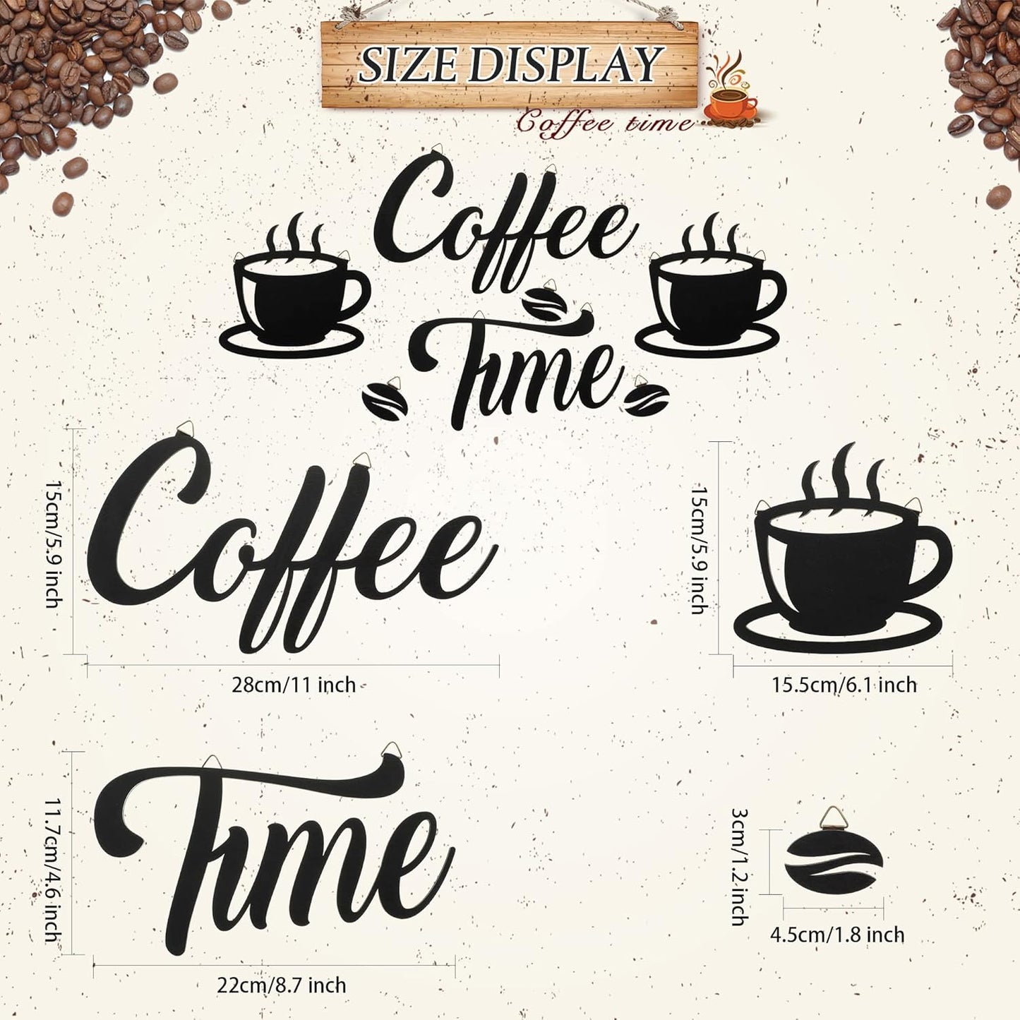 Transform Your Space with 7-Piece Coffee Time Rustic Wall Art Set - Perfect for Coffee Lovers!