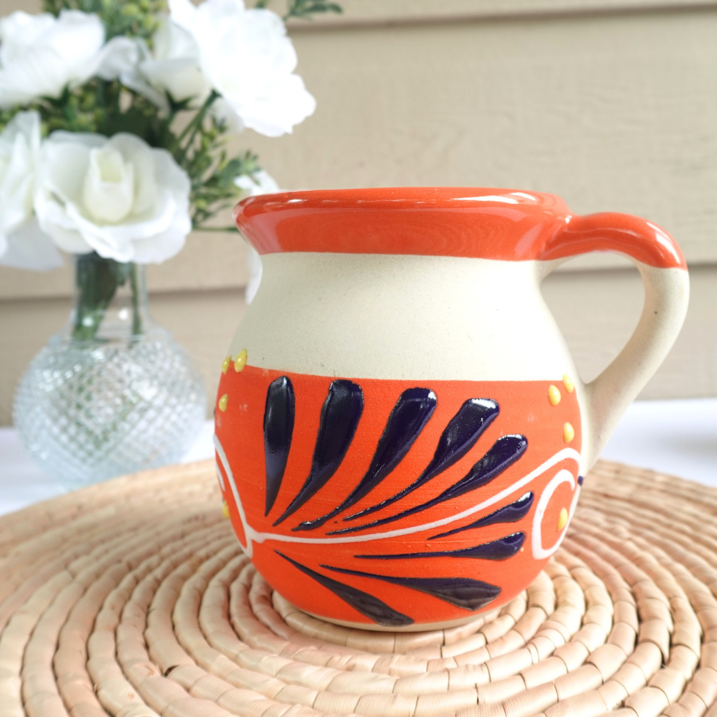 Handmade Mexican Clay Mug (Jarrito Style)