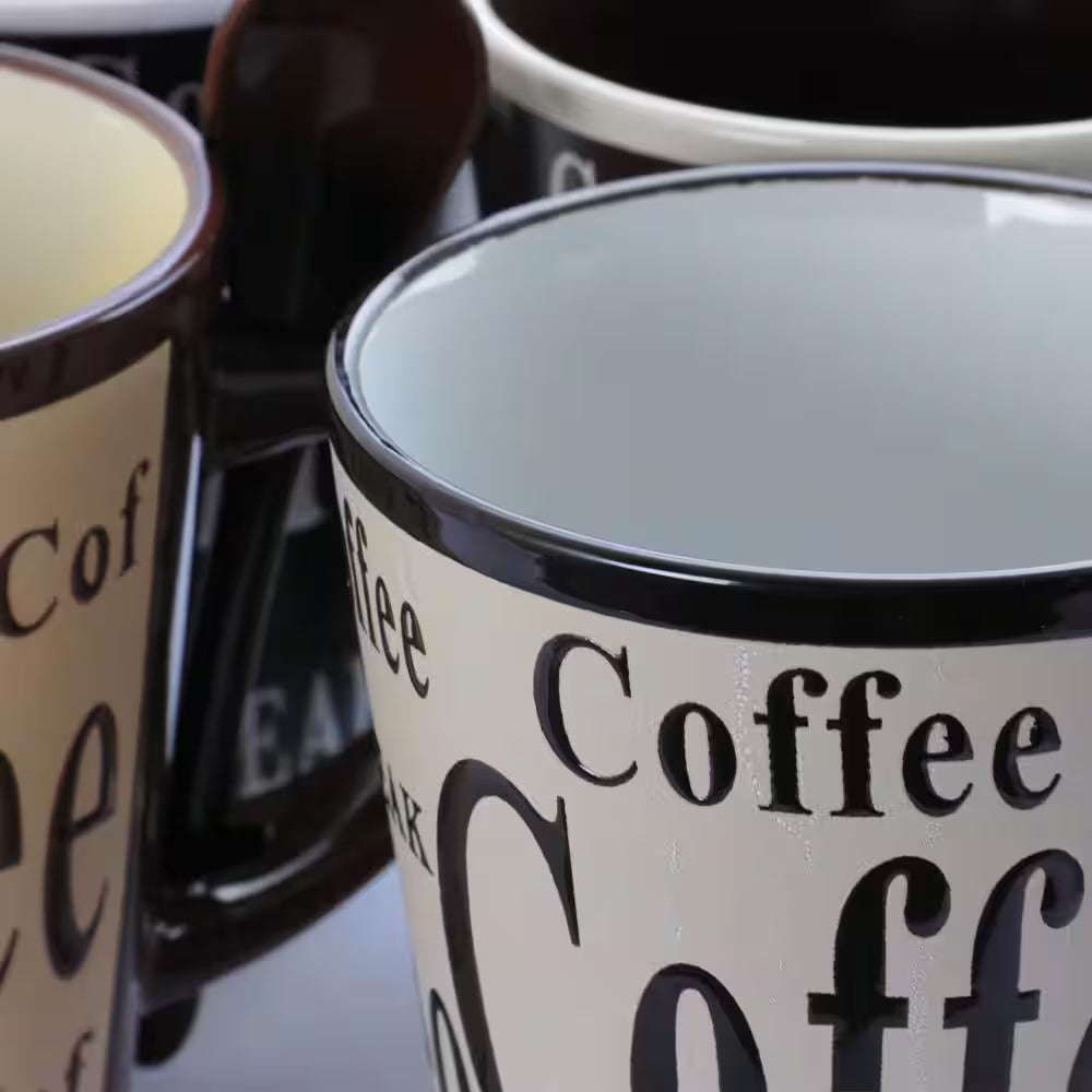 Chic and Cozy Bareggio 12 Oz. Coffee Mugs Set - Perfect for Your Daily Brew!