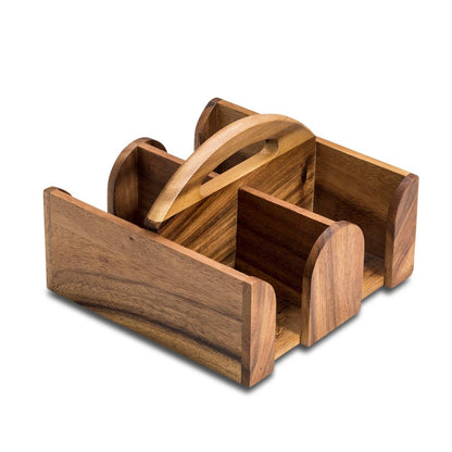 Elegant Acacia Wood Coffee Mug Caddy - Perfect for Organizing Your Favorite Mugs