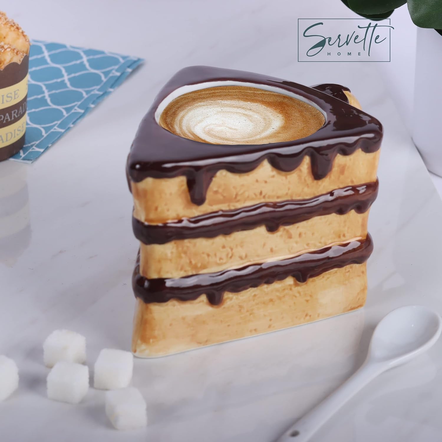 Indulge in Fun with Our Slice of Cake 12oz Ceramic Coffee Mug - Perfect for Coffee Lovers!