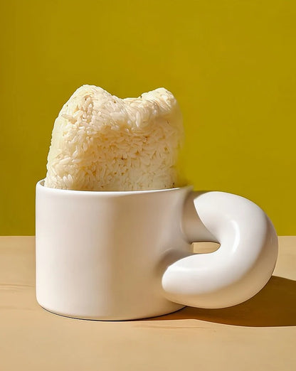 Handmade XXXL Ceramic Chubby Mug - Unique Cute Large Mug for Coffee & Tea