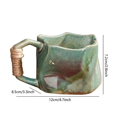 Stoneware Coffee Mugs 250Ml Ceramic Mug Irregular Shape Coffee Cups Aesthetic Mug Safe Water Cup Handmade Pottery for Home Party