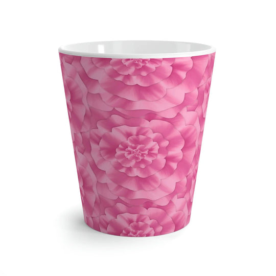 Peony Flower White Ceramic Mug 12 Oz With Glossy Finish And Easy Grip Handle For Coffee Or Tea