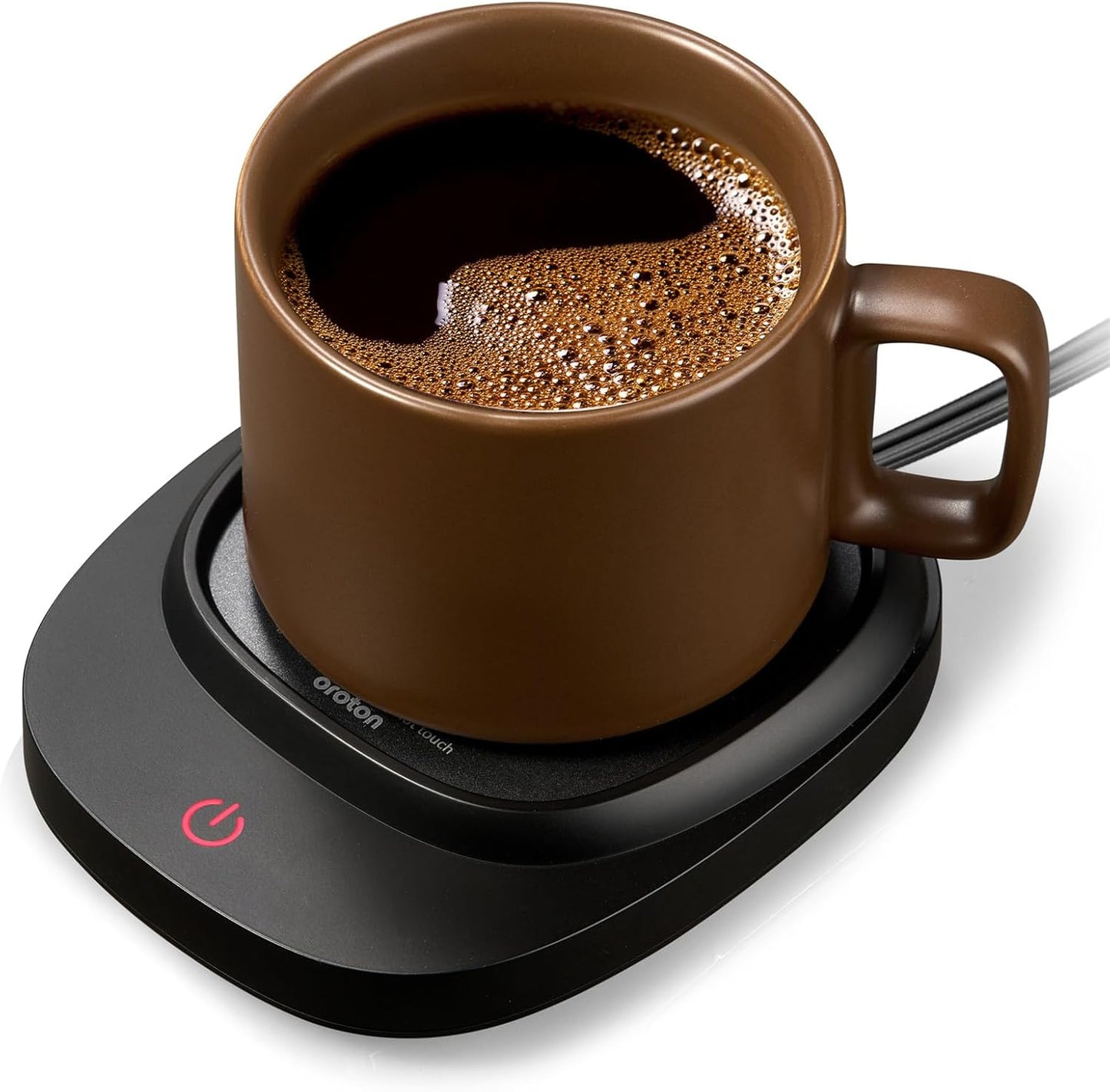 Premium Mug Warmer for Coffee and Tea - Smart Desktop Cup Warmer with Auto Shut Off, 3 Temperature Settings & Included Mug - Perfect for Home & Office Use (Black)