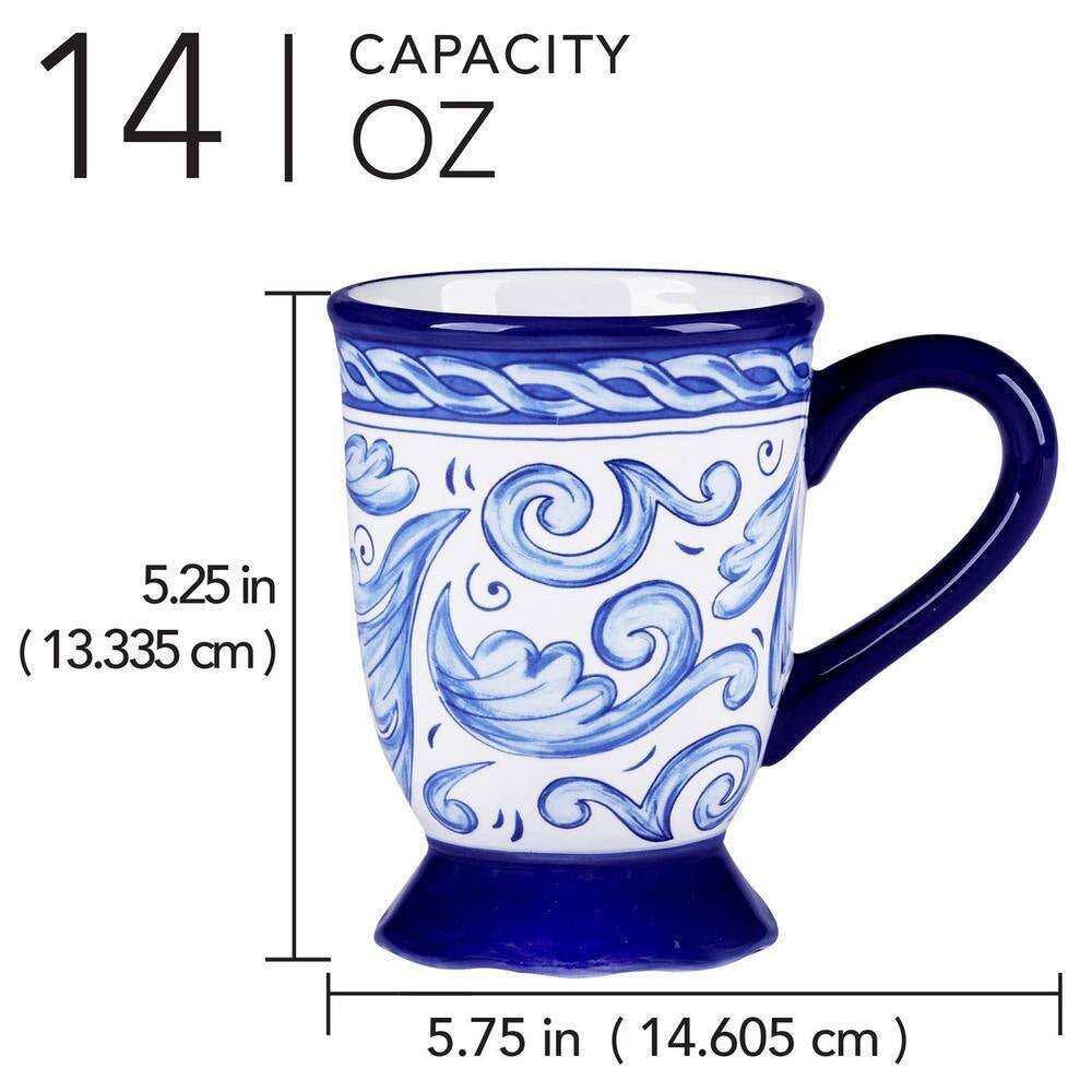 Veranda 14 Oz. Multi-Colored Melamine Mug (Set of 4)