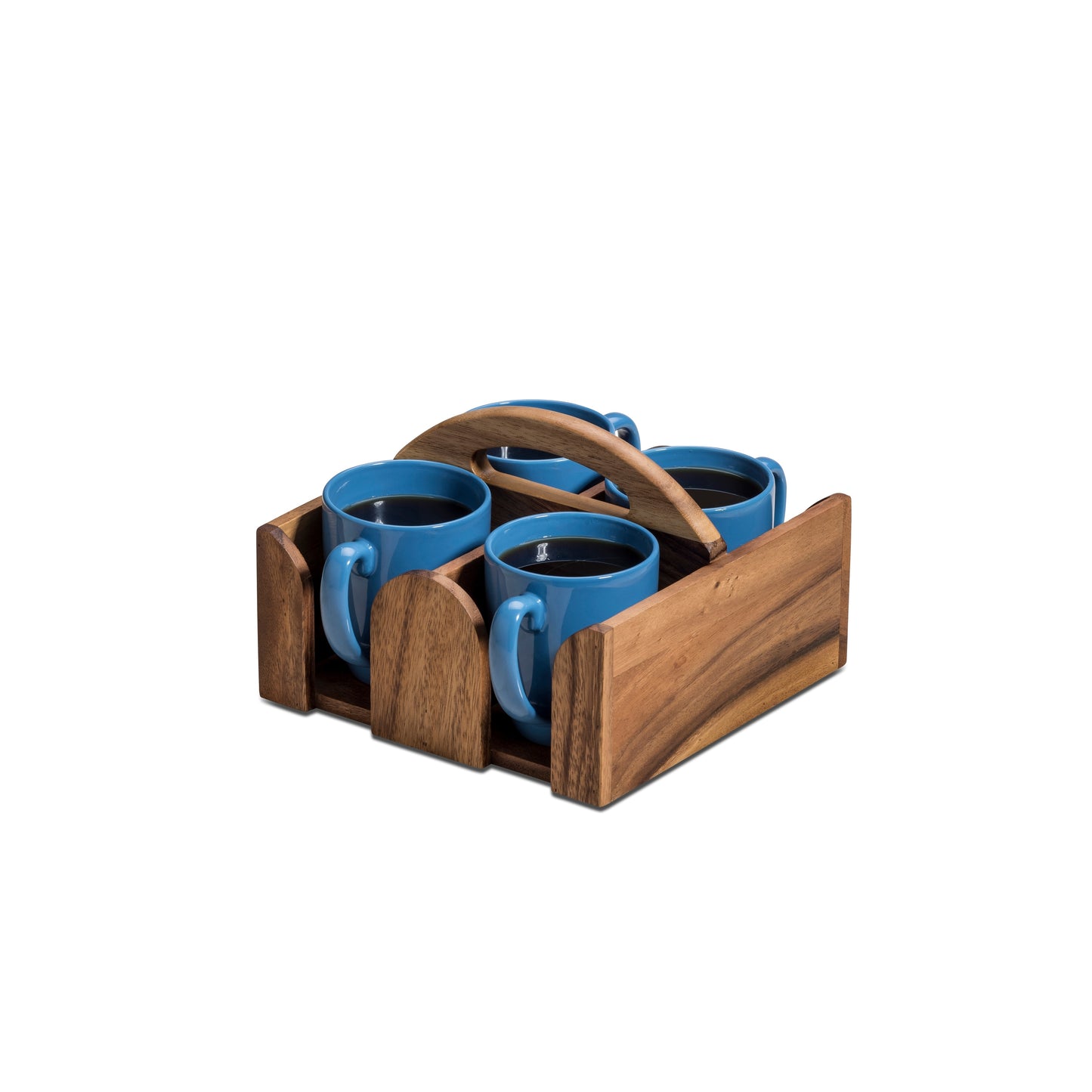 Elegant Acacia Wood Coffee Mug Caddy - Perfect for Organizing Your Favorite Mugs