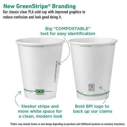 Eco-Products GreenStripe Renewable & Compostable Hot Cups 10oz (QTY 1000), SKU EP-BHC10-GS