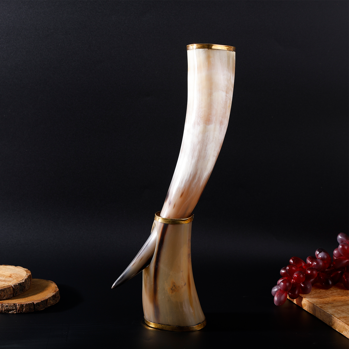 handmade touch viking drinking horn with stand authentic mead mug 16 oz