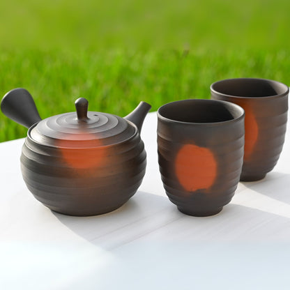 Japanese Kyusu Set - Teapot with Filters (270ml) and Two Cups
