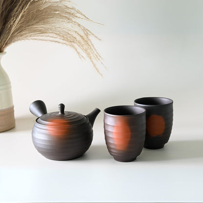 Japanese Kyusu Set - Teapot with Filters (270ml) and Two Cups