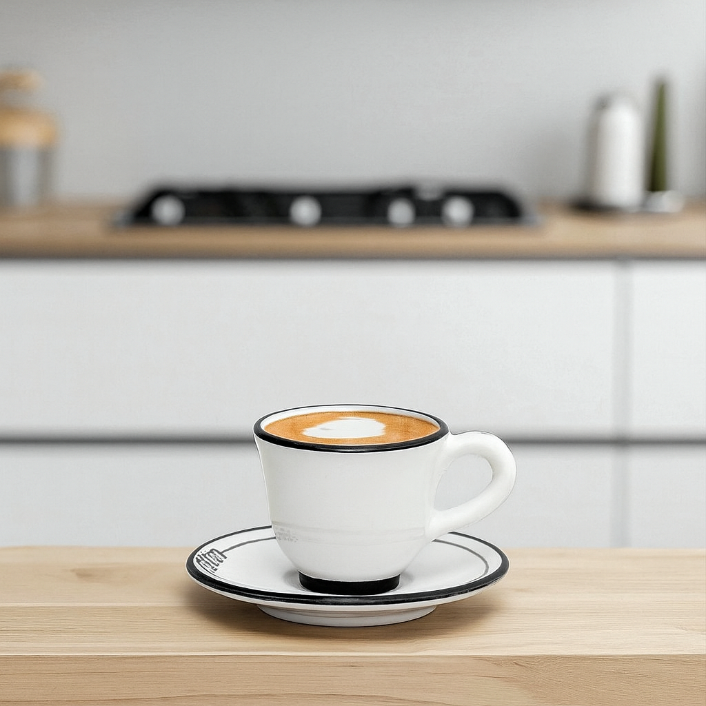 POSATA NERO: Espresso Cup and Saucer
