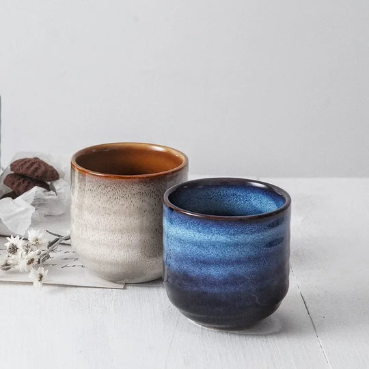 DecorBites™ Japanese Style Ceramic Tea Cup Porcelain Drinkware Mug - 1pc