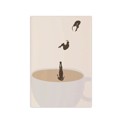 Retro Coffee Diving Poster Canvas Painting Good Morning Coffee Lover Print Wall Art for Living Room Home Kitchen Decor Frameless