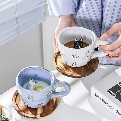DecorBites™ 3D Cartoon Animal Coffee Mugs - Unique Handmade Gift