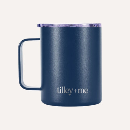 Tilley + Me | Camping Mug Stainless Steel Tumbler – Insulated Hot and Cold Beverage Mug