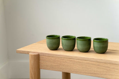 Handmade Porcelain Espresso Cup. Green