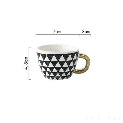 Lechsi Hand-Painted Gold Handle Ceramic Mugs