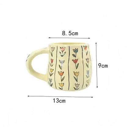 Handmade Botanical  Design Ceramic Mug