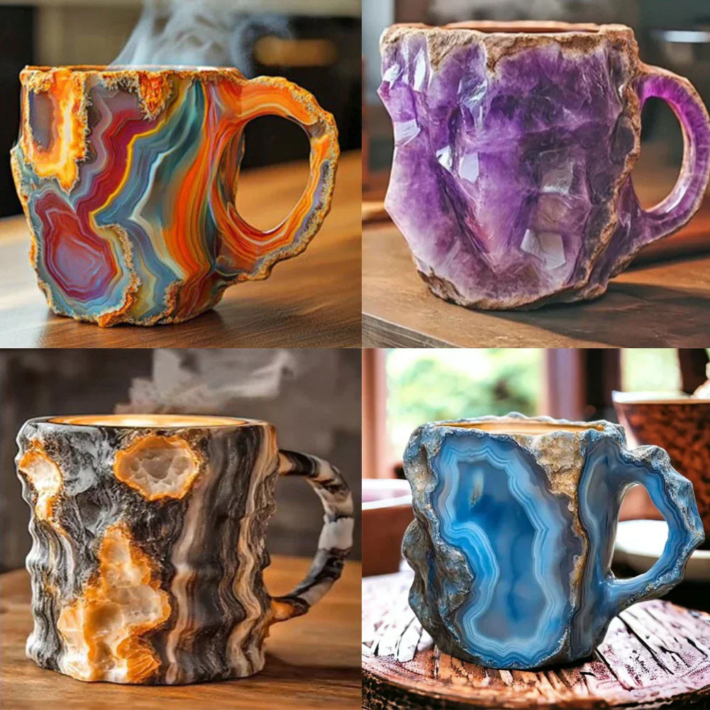 Crystal Coffee Mug – 14oz (Mineral-Inspired Resin Design)