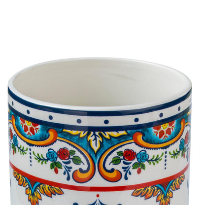 Zanzibar Ceramic Artisan Design Utensil  Crock