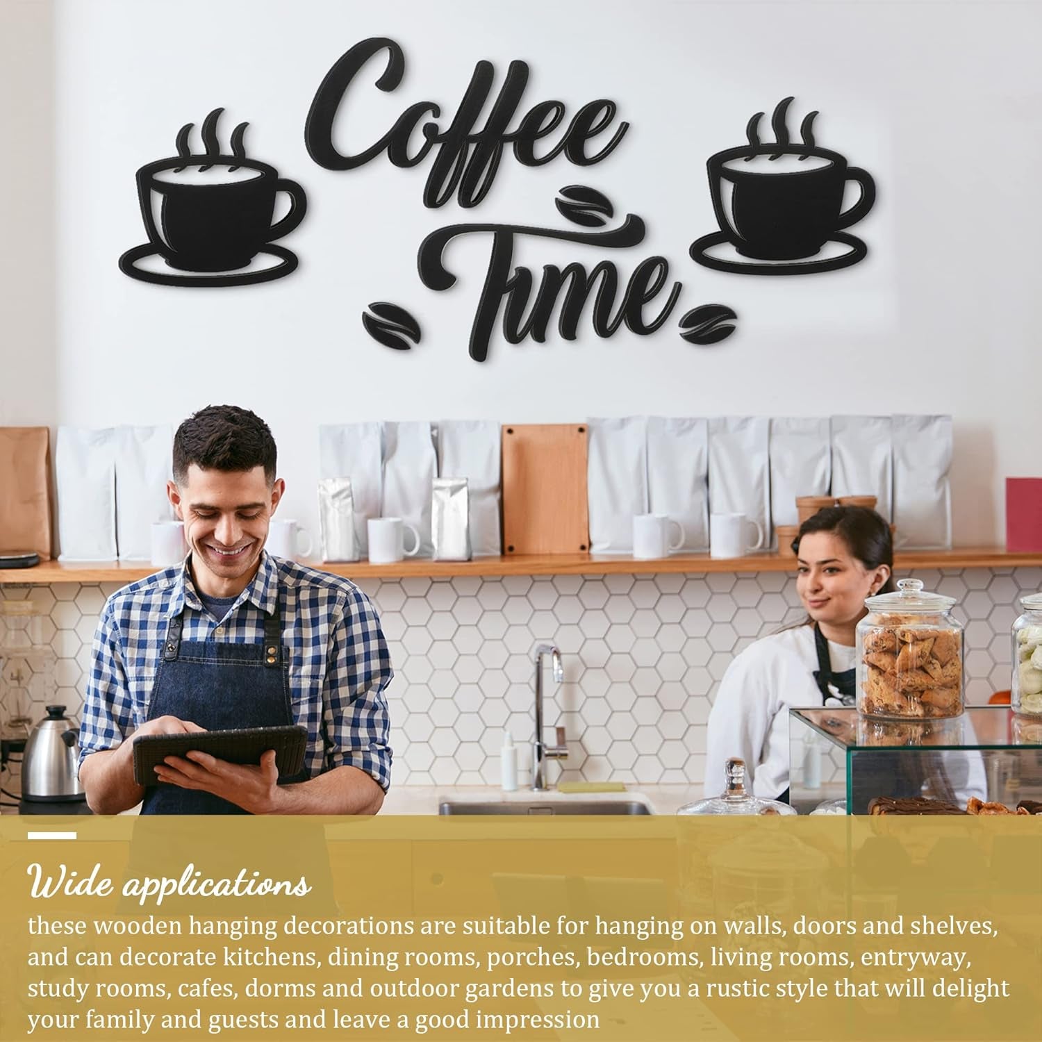 Transform Your Space with 7-Piece Coffee Time Rustic Wall Art Set - Perfect for Coffee Lovers!