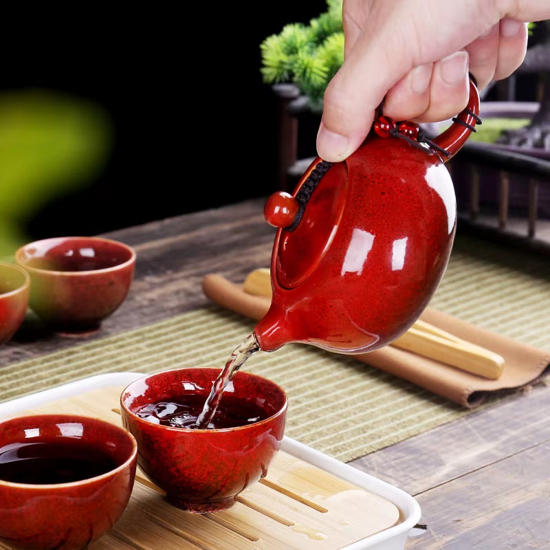 With Travelling Bag 4 Cups Chinese Kung Fu Tea Set Travel Set Ceramic Portable Teapot Porcelain Teaset Gaiwan Tea Cups Tea Tool