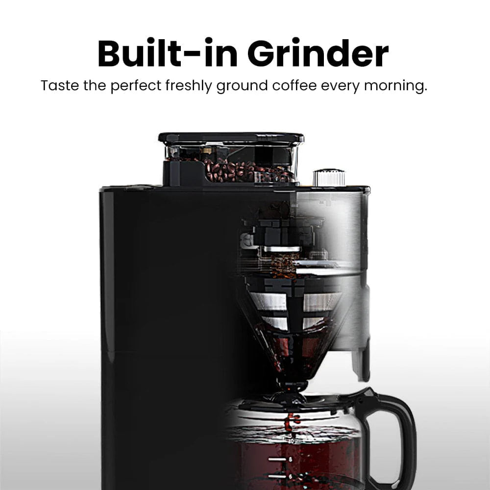 Programmable 10-Cup Grind & Brew Coffee Maker Machine with Built-In Grinder DCMB0