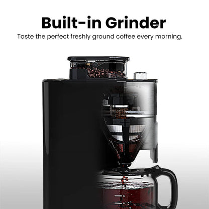 Programmable 10-Cup Grind & Brew Coffee Maker Machine with Built-In Grinder DCMB0