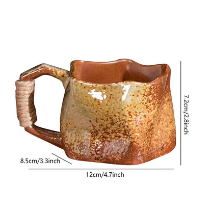Stoneware Coffee Mugs 250Ml Ceramic Mug Irregular Shape Coffee Cups Aesthetic Mug Safe Water Cup Handmade Pottery for Home Party