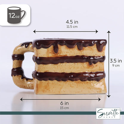 Indulge in Fun with Our Slice of Cake 12oz Ceramic Coffee Mug - Perfect for Coffee Lovers!