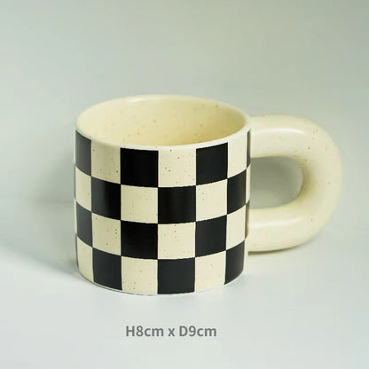 Korean Style Fatty Mug Design Splash Ink Ceramic Cup Spot Mugs Simple Coffee Mug Couple Cups Coffee Mugs Tea Drinkware