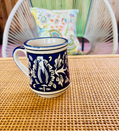 Hand Painted Ceramic Coffee & Tea Mugs, Set of 2